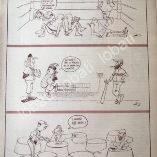 CARTEL ANTIGUO ORIGINAL DE CARICATURA RETRO DE RIUS. 1964 SATIRA A FIDEL CASTRO Y EL PRI