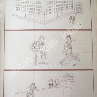 CARTEL ANTIGUO ORIGINAL DE CARICATURA RETRO DE RIUS. 1964 SATIRA AL PRI.