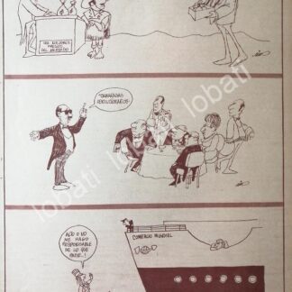 CARTEL ANTIGUO ORIGINAL DE CARICATURA VINTAGE. RIUS. SATIRA POLITICA 1973 /19