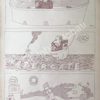 CARTEL ANTIGUO ORIGINAL DE CARICATURA VINTAGE. RIUS. ASESINATO DE SALVADOR ALLENDE Y MAS 1973 /18