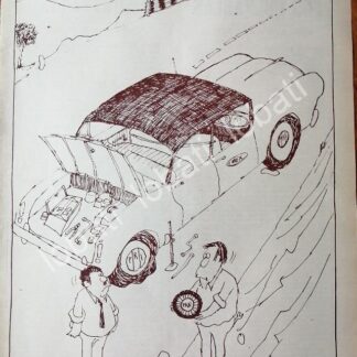 CARTEL ANTIGUO ORIGINAL DE CARICATURA VINTAGE DE RIUS. EL PAN Y EL PRI 1969