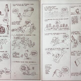 CARTEL ANTIGUO ORIGINAL DE CARICATURA VINTAGE DE RIUS. REPRESION ESTUDIANTIL DE 1968