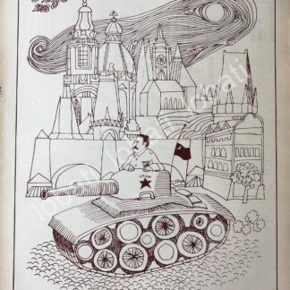 CARTEL ANTIGUO ORIGINAL DE CARICATURA VINTAGE DE RIUS. LA PRIMAVERA DE PRAGA 1968