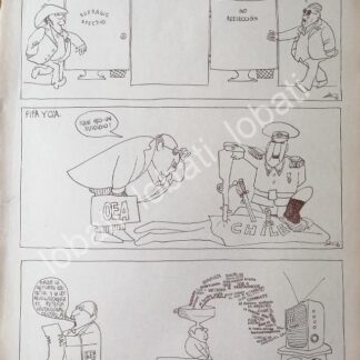 CARTEL ANTIGUO ORIGINAL DE CARICATURA VINTAGE DE RIUS. 1973 SATIRA POLITICA