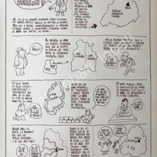 CARTEL ANTIGUO ORIGINAL DE CARICATURA VINTAGE DE RIUS. EVENTOS DE BERLON 1966