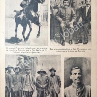 CARTEL ANTIGUO ORIGINAL DE PANCHO VILLA DERROTA A FEDERALES EN TORREON 1940 RVM