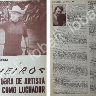 CARTEL ANTIGUO ORIGINAL DE ENTREVISTA A DAVID ALFARO SIQUEIROS 1971 / RARO