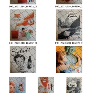 12 CARTELES ANTIGUOS REFRESCOS ORANGE CRUSH 50s 60s /341