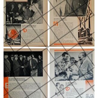 4 AFICHES RETRO RUIZ CORTINEZ EN LA FUNDIDORA MONTERREY 1955