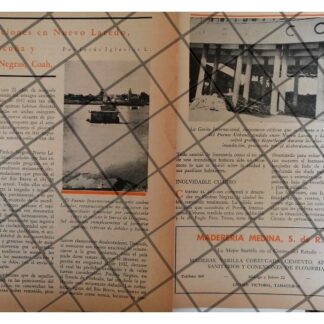 AFICHE RETRO INUNDACION V. ACUÑA Y PIEDRAS NEGRAS Y 1955