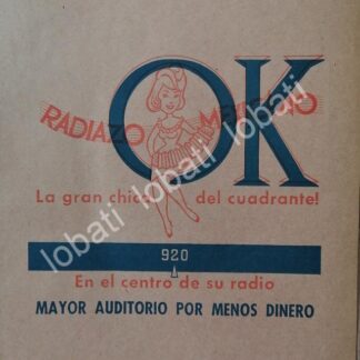 CARTEL ANTIGUO ORIGINAL DE RADIO DIFUSORA RADIO OK. 920. 1966 / 95