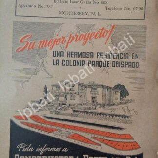 CARTEL ANTIGUO ORIGINAL DE INICIOS DE LA COLONIA PARQUE OBISPADO 1946 /722