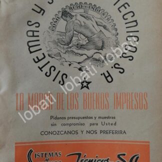 CARTEL ANTIGUO ORIGINAL DE SISTEMAS Y SERVICIOS TECNICOS S.A 1952 /726 MONTERREY