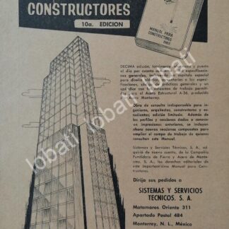 CARTEL ANTIGUO ORIGINAL DE SISTEMAS Y SERVICIOS TECNICOS S.A 1965 /731 MONTERREY