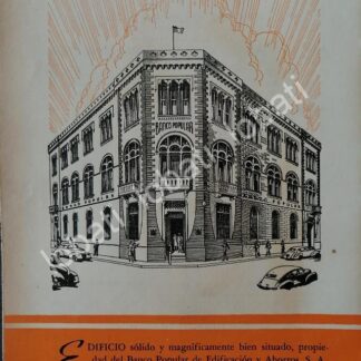CARTEL ANTIGUO ORIGINAL DE BANCO POPULAR DE EDIFICACION Y AHORROS 1946 /223