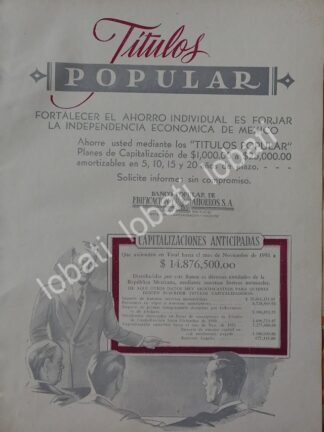 CARTEL ANTIGUO ORIGINAL DE BANCO POPULAR DE EDIFICACION Y AHORROS 1952 /224