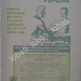CARTEL ANTIGUO ORIGINAL DE BANCO POPULAR DE EDIFICACION Y AHORROS 1965 /227