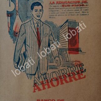 CARTEL ANTIGUO ORIGINAL DE BANCO DE LONDRES Y MEXICO 1950s /264 MONTERREY