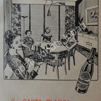 CARTEL ANTIGUO ORIGINAL DE CERVEZA CARTA BLANCA 60 ANIVERSARIO 1950 /212