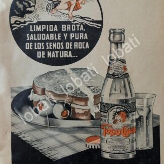 CARTEL ANTIGUO ORIGINAL DE REFRESCOS AGUA MINERAL TOPO CHICO 1952. MONTERREY /219