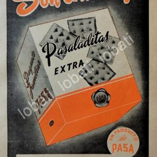 CARTEL ANTIGUO ORIGINAL DE GALLETAS PASA (PRODUCTOS ALIMENTICIOS S.A) 1950 /225 MONTERREY