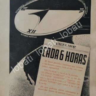 CARTEL ANTIGUO ORIGINAL DE PUBLICIDAD DEL DIARIO EXCELSIOR 1946 /74