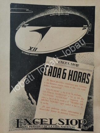 CARTEL ANTIGUO ORIGINAL DE PUBLICIDAD DEL DIARIO EXCELSIOR 1946 /74