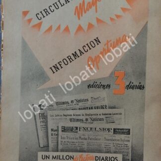 CARTEL ANTIGUO ORIGINAL DE PUBLICIDAD DEL DIARIO EXCELSIOR 1946 /75