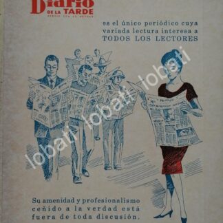 CARTEL ANTIGUO ORIGINAL DE AFICHE DEL PERIODICO DIARIO DE LA TARDE 1965 / N85 MONTERREY