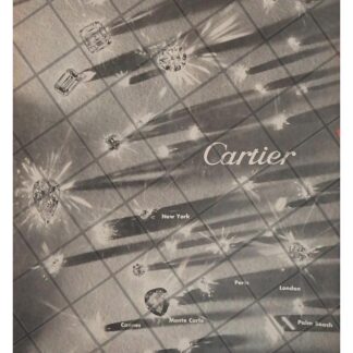 CARTEL PUBLICITARIO RETRO. DIAMANTES CARTIER 1958