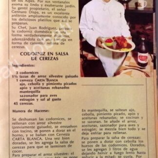 CARTEL ANTIGUO ORIGINAL DE CERVEZA CARTA BLANCA Y RESTAURANTE EMBASSY 1970s /197