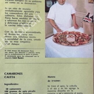 CARTEL ANTIGUO ORIGINAL DE CERVEZA CARTA BLANCA Y RESTAURANTE PASSY 1970s /200