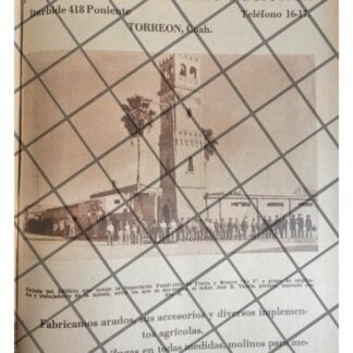 AFICHE RETRO FUNDICION No.3 FIERRO Y BRONCE TORREON 1942