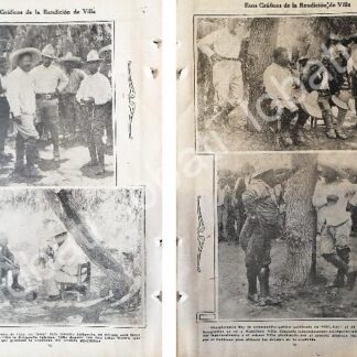 CARTEL ANTIGUO ORIGINAL DE NOTA ANTIGUA PANCHO VILLA SE RINDE 1920