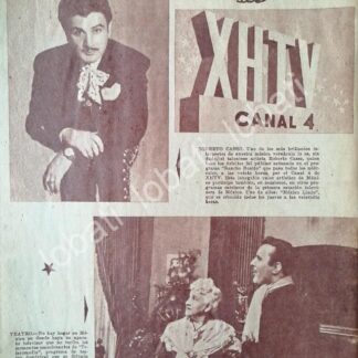 CARTEL ANTIGUO ORIGINAL DE ROBERTO CASSO EN LA RADIO DIFUSORA XHTV 1952 /51 / FEP