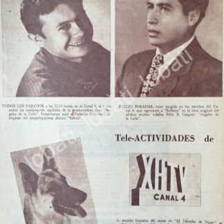 CARTEL ANTIGUO ORIGINAL DE EMILIO PASADAS EN RADIO DIFUSORA XHTV 1953 /41 /FEP