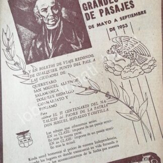 CARTEL ANTIGUO ORIGINAL DE FERROCARRILES NACIONALES 1953 /193