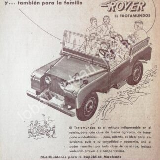 CARTEL ANTIGUO ORIGINAL DE AUTOS LAND ROVER 1951 AUTOMOVILES INGLESES S.A /439