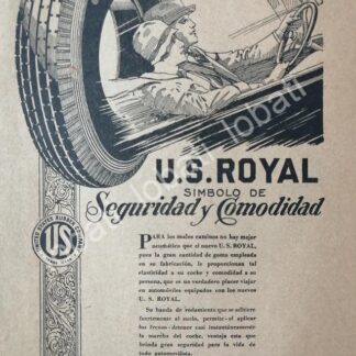 CARTEL ANTIGUO ORIGINAL DE LLANTAS U.S. UNITED STATES RUBBER 1926 /64