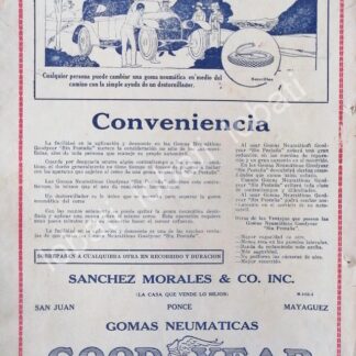 CARTEL ANTIGUO ORIGINAL DE DE LLANTAS GOODYEAR 1920 /62