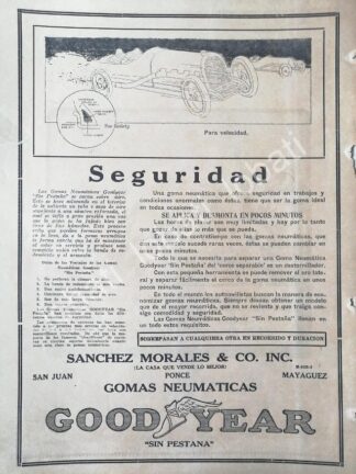 CARTEL ANTIGUO ORIGINAL DE DE LLANTAS GOODYEAR 1920 /61