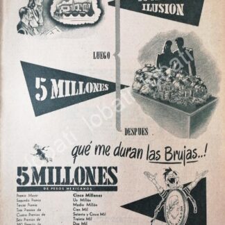 CARTEL ANTIGUO ORIGINAL DE LOTERIA NACIONAL 1949 /160