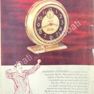 CARTEL ANTIGUO ORIGINAL DE RELOJES WESTCLOX 1953 ALMACENES H. STEELE & CIA / 66