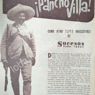 CARTEL ANTIGUO ORIGINAL DE REVISTA ANUNCIA NOVELA VAMONOS CON PANCHO VILLA 1949 /201