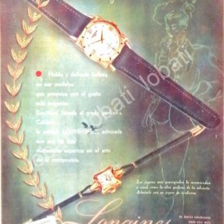 CARTEL ANTIGUO ORIGINAL DE RELOJES LONGINES 1940s ALMACENES H. STEELE & CIA / 62