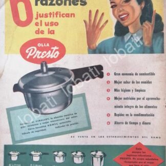 CARTEL ANTIGUO ORIGINAL DE OLLAS PRESTO 1953 IMPORTADORA H. STEELE Y CIA. /7