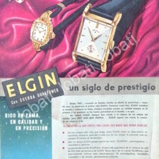 CARTEL ANTIGUO ORIGINAL DE RELOJES ELGIN 1953 ALMACENES H. STEELE & CIA / 57