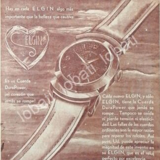 CARTEL ANTIGUO ORIGINAL DE RELOJES ELGIN 1953 ALMACENES H. STEELE & CIA / 56