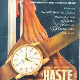 CARTEL ANTIGUO ORIGINAL DE RELOJES HASTE 1949 IMPORTADORA H. STEELE & CIA / 49