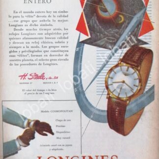 CARTEL ANTIGUO ORIGINAL DE RELOJES LONGINES 1953 /46